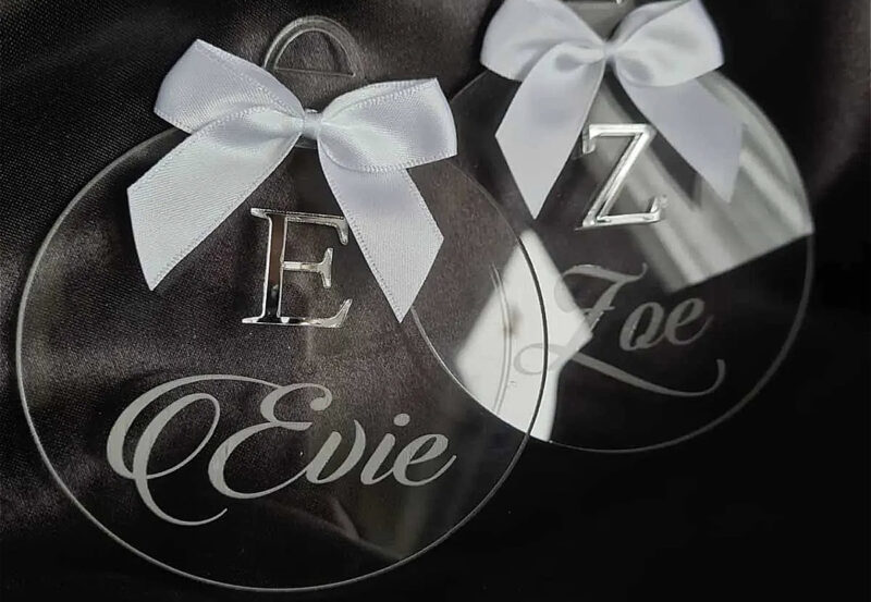 bauble with mirror letter