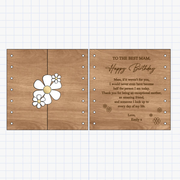card with daisies