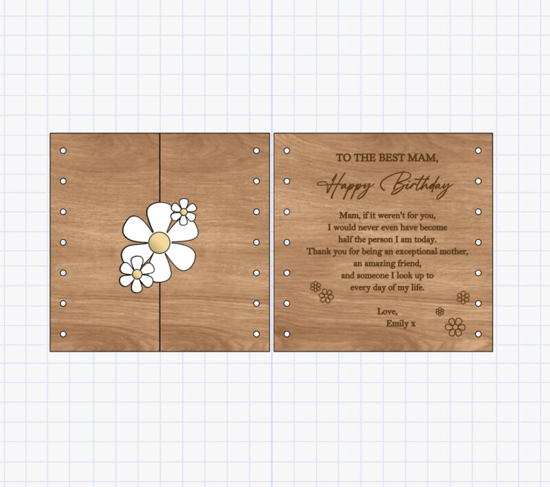 card with daisies