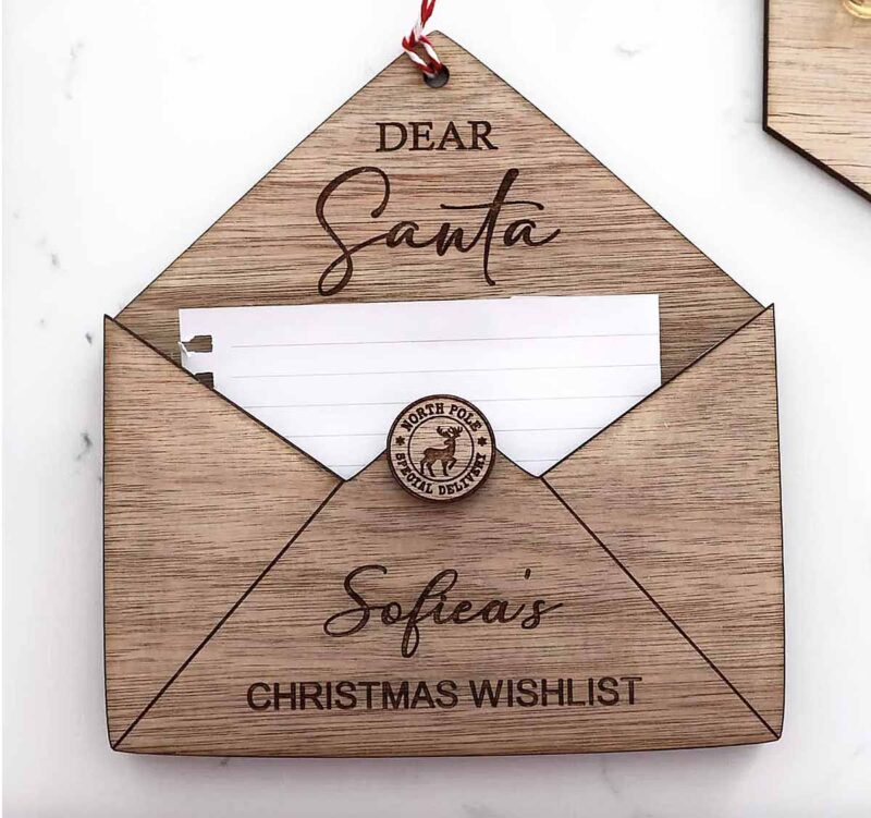 dear santa wooden letter