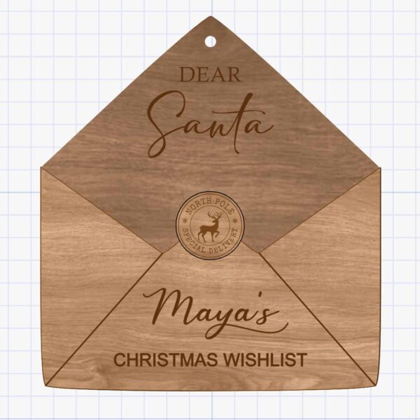 personalised santa wooden letter