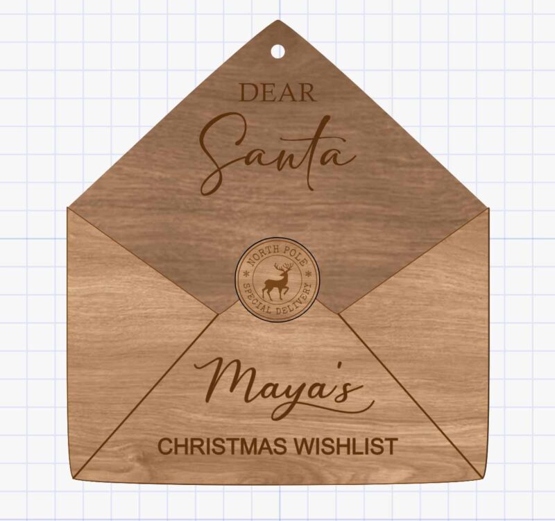 personalised santa wooden letter
