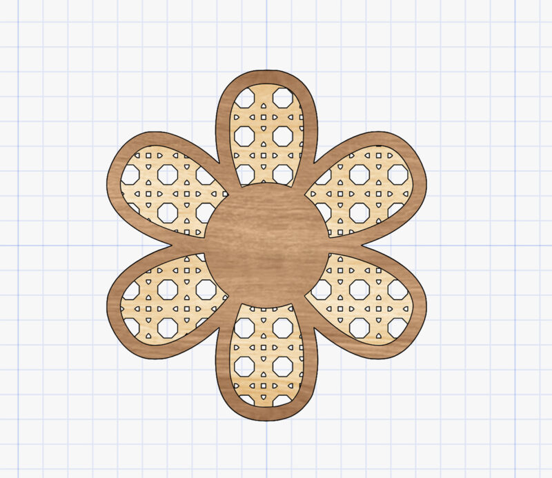 rattan wood flower
