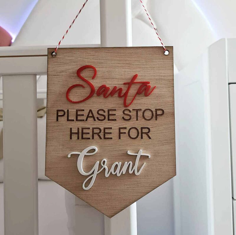 santa wooden flag