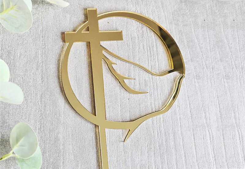 topper with cross and dove