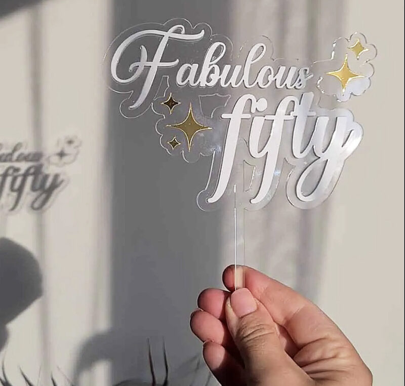 fabulous cake topper with stars