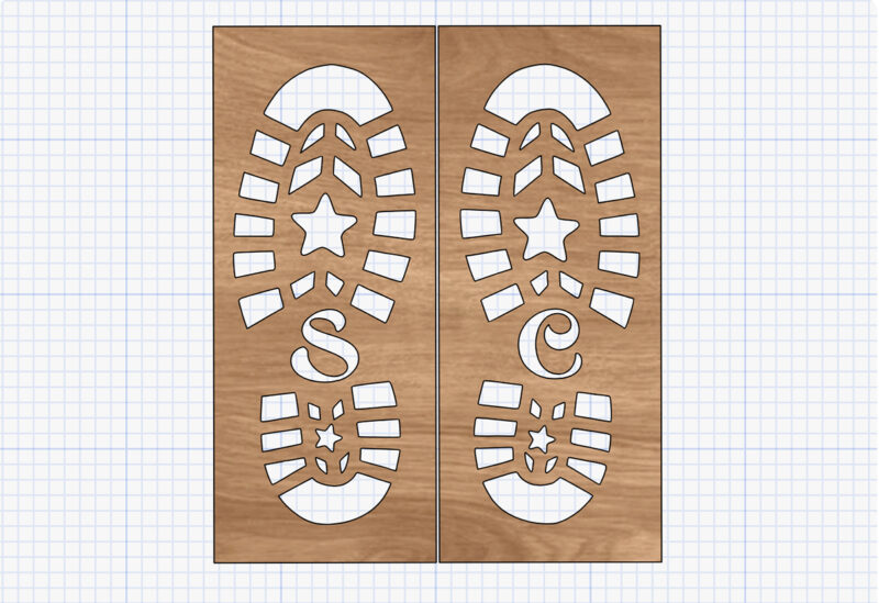 santa footprints stencil