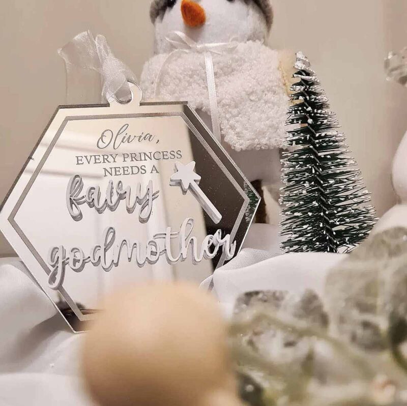 silver godmother decoration