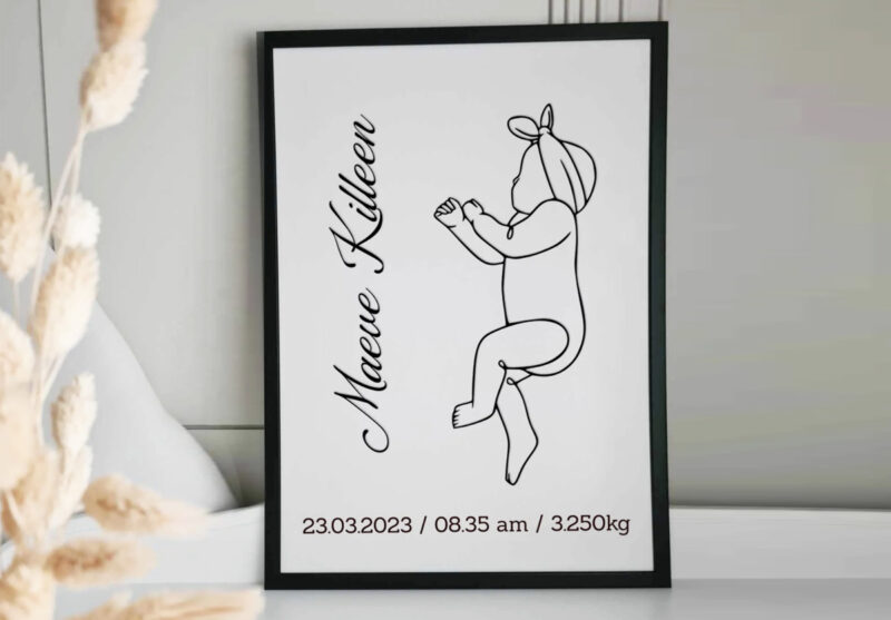 Baby line art frame - Image 2