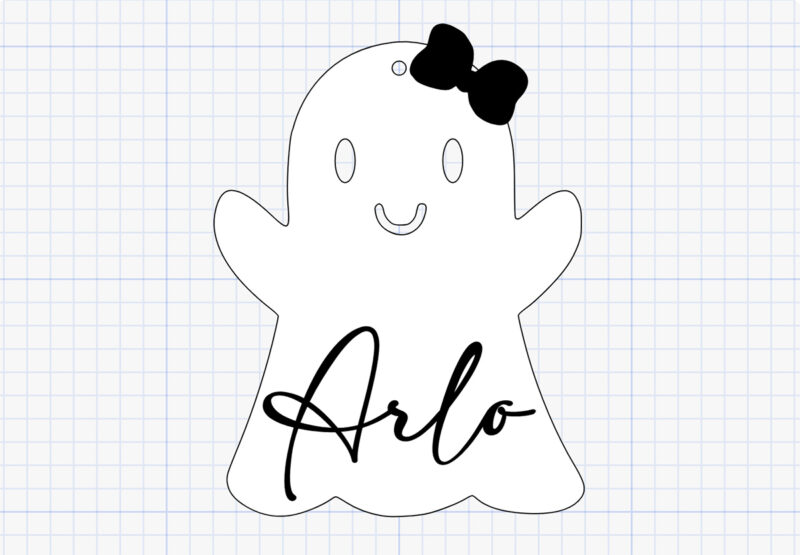 girl ghost keyring