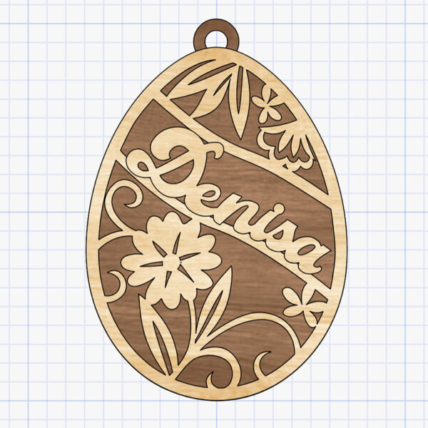 floral egg with name