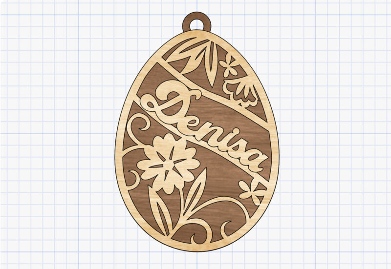 floral egg with name