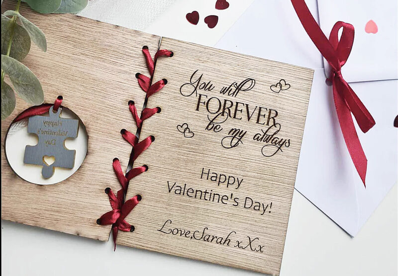 valentines card open