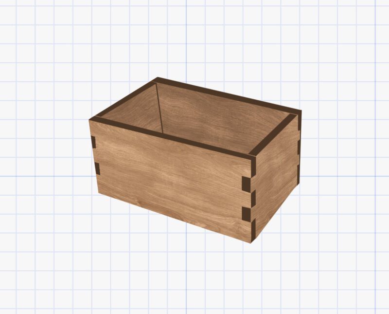 wooden box without lid