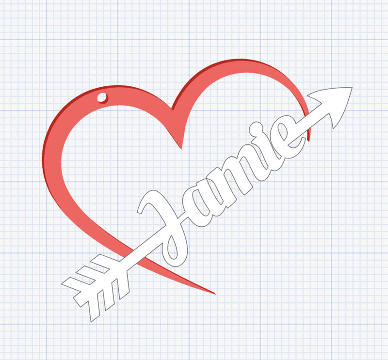 heart with name tag