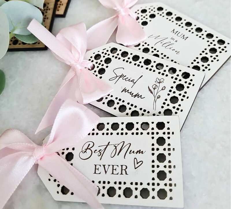 white mdf mothers day tags