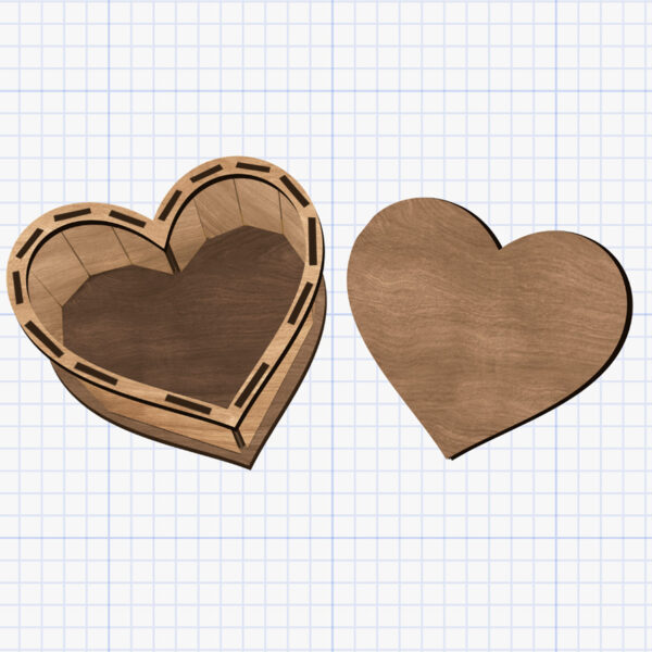 wood heart box