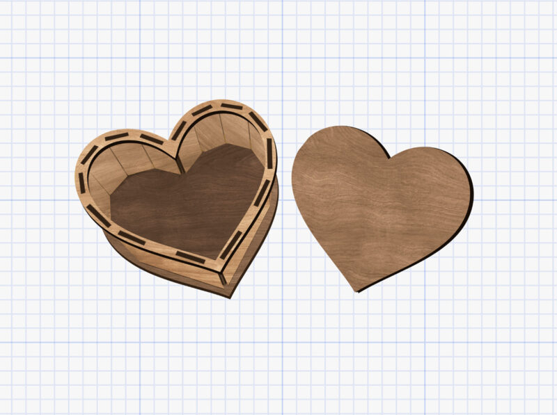 wood heart box
