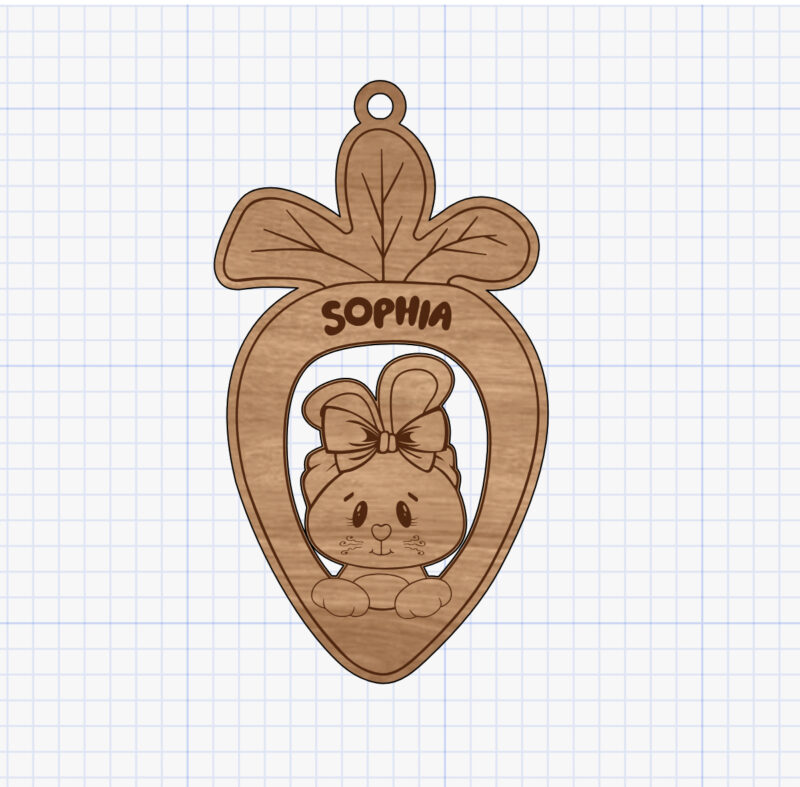 wooden bunny tag