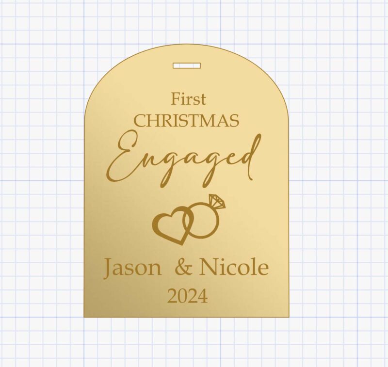 acrylic first christmas engaged